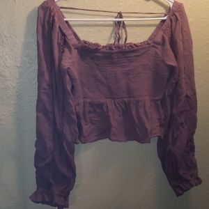 American Eagle square neck smocked top